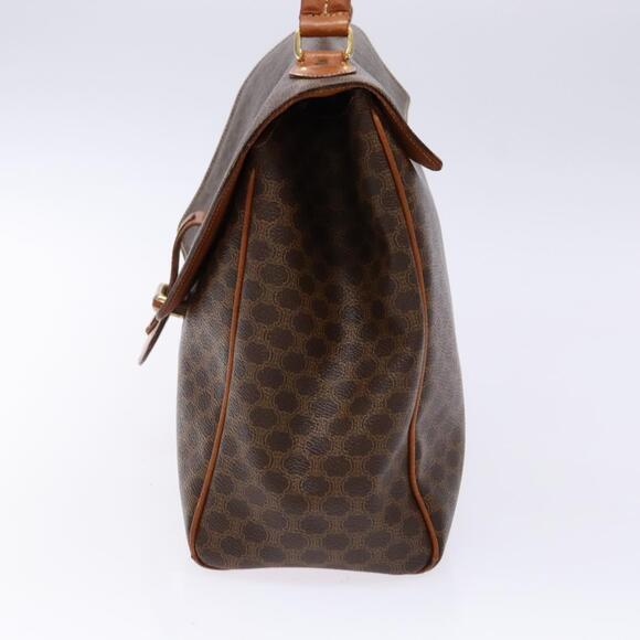 CELINE Macadam Canvas Hand Bag Pvc Leather Brown Gold - Picture 5 of 13